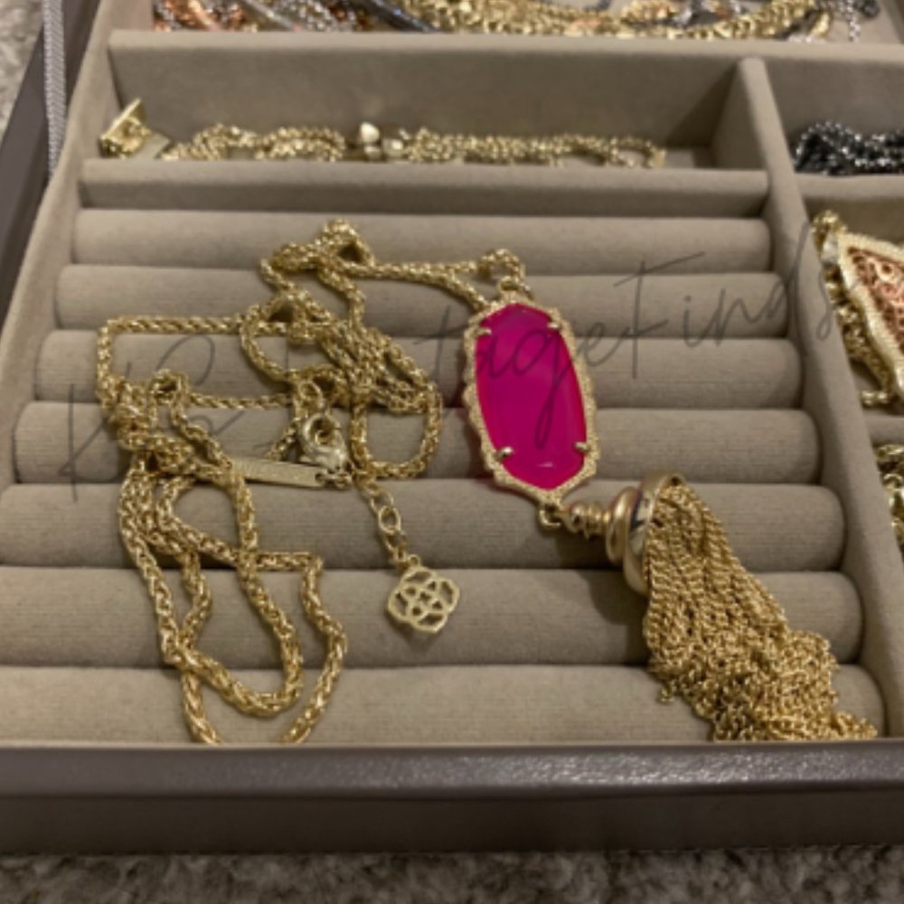 Kendra Scott Pink Agate Everly Necklace #2*